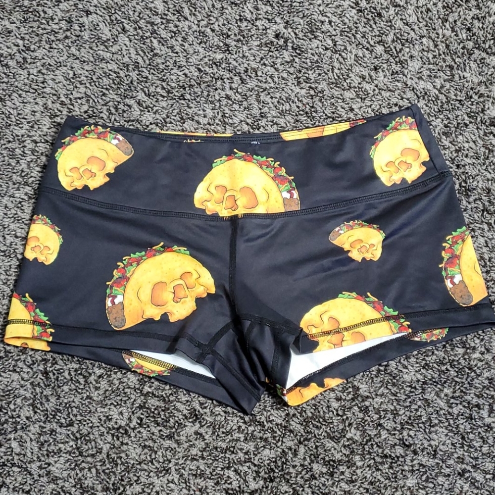 Feed me Fight me spandex shorts